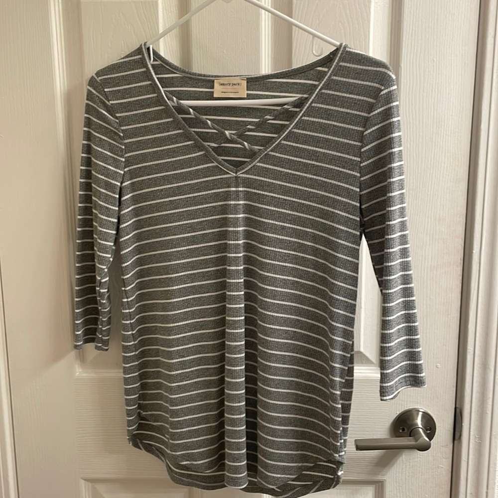 EMORY PARK Dulce Rib 3 Quarter Sleeve Knit Top